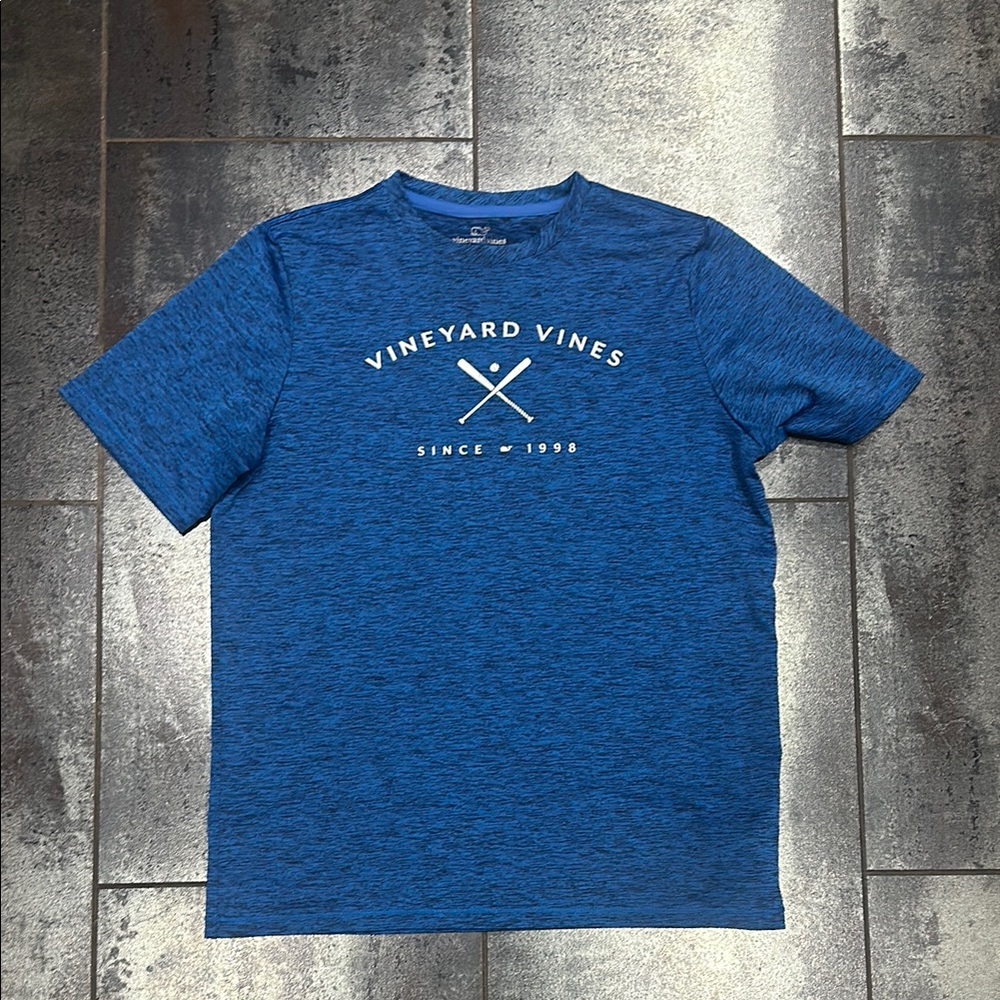 Vineyard Vines Blue Short Sleeve Tee Vibrant Crew Neck